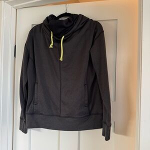 The North Face Women’s Hoodie, Black Funnel Neck Thumb Holes Athletic Fit